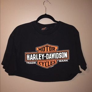 Black Harley Davidson crop top